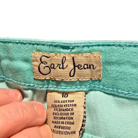 Earl Jeans Green Denim Pants Size 10 EUC - Picture 3 of 3